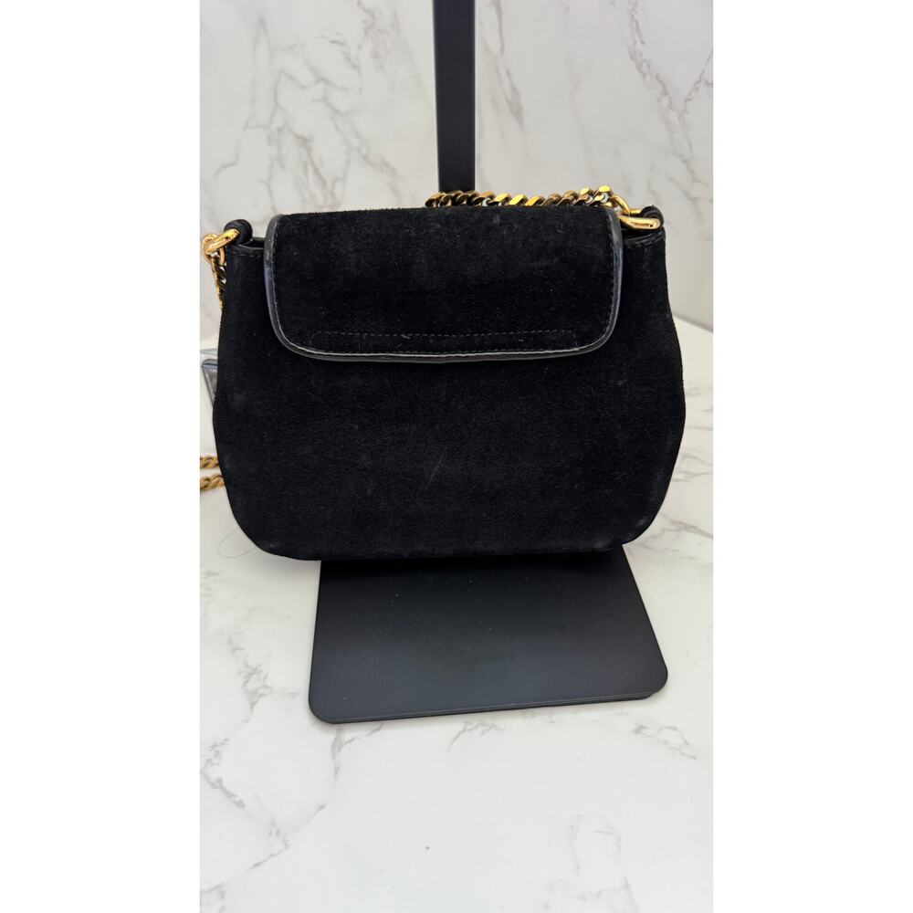 Gucci 1973 Small Chain Shoulder Bag in Black Suede - Picture 4 of 10